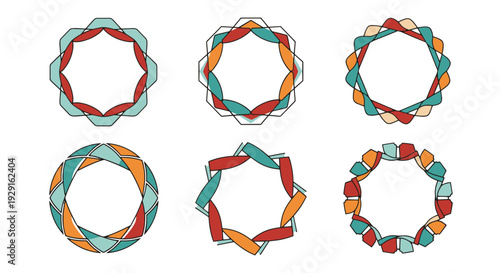 Geometric Wreath Orn modern soft tone illustration