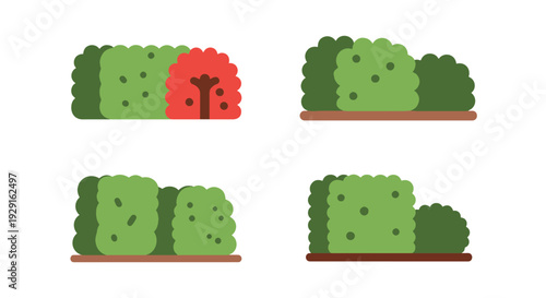 Hedge Line art flat style color illustration