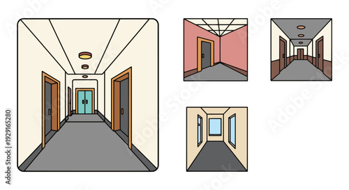 Hallway Line art abstract creative tone vector