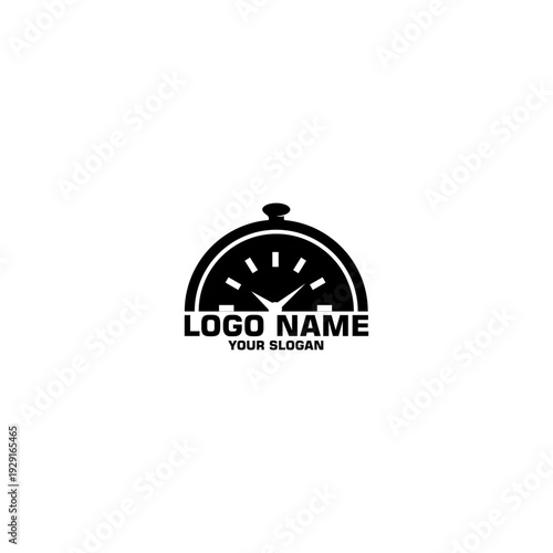 time food plate logo design vector