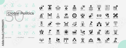 Global Politics Duotone Editable Icons set