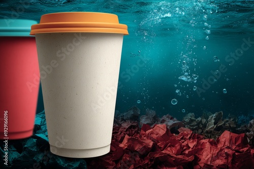 Immersed plastic bottles are found among crumpled paper, showcasing a visible instance of environmental pollution