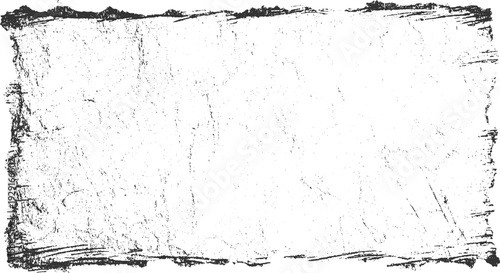 Rough textured grunge border with distressed paper effect and scattered speckles