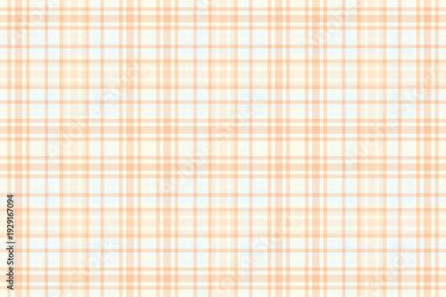 Elegant plaid pattern in soft peach, cream, and blue. Ideal for backgrounds, textiles, or design projects needing a classic, cozy feel. Versatile  stylish.