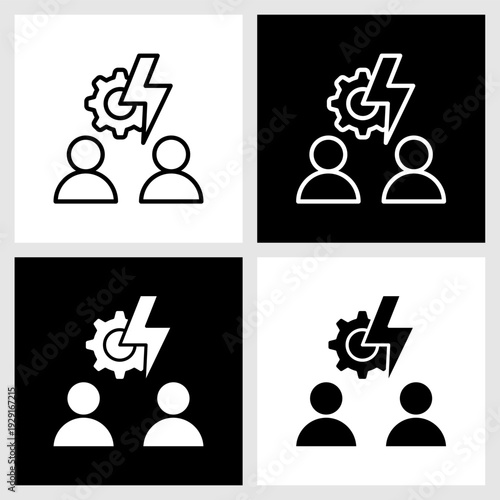 Conflict Resolution Icon with Black and White Background