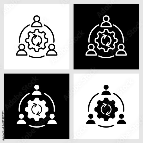 Synergy Icon with Black and White Background