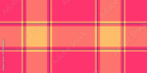 Perfect texture fabric seamless, picnic vector textile check. Repeat tartan pattern plaid background in red and orange colors.