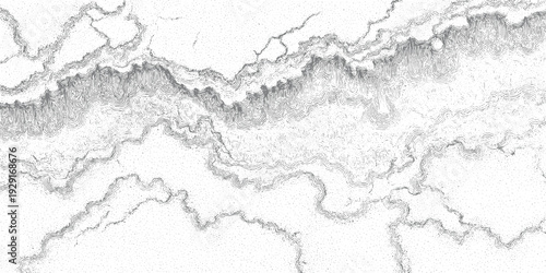 Topographic map contour lines and stippling texture representing terrain elevation and geological formations