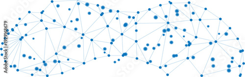 Abstract blue background with connected circles in a modern network and technology design