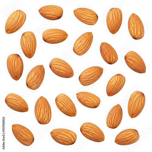 Wallpaper Mural A collection of almonds scattered around in a circular pattern isolated on transparent background Torontodigital.ca