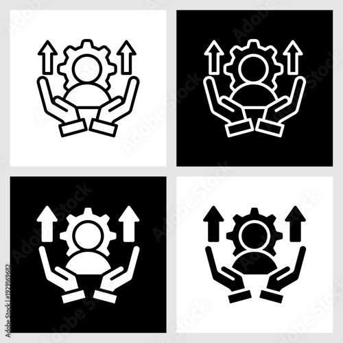 Skill development Icon with Black and White Background