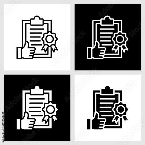 Compliance Icon with Black and White Background