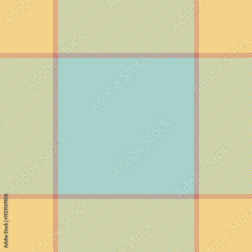 Strong fabric background vector, customizable tartan texture check. Colorful pattern textile seamless plaid in light and amber colors.