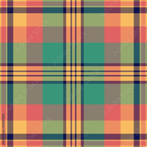Menswear background check textile, turkish pattern seamless texture. Micro tartan vector plaid fabric in amber and red colors.