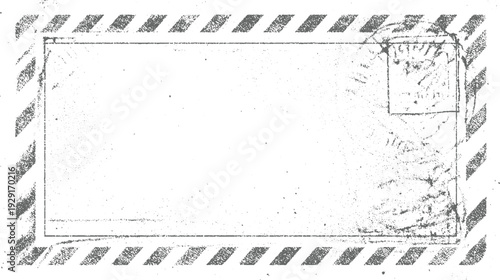 Vintage envelope with diagonal stripes and postage stamp imprint