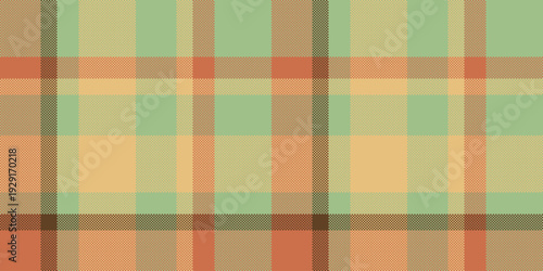 Modern tartan textile background, mesh pattern vector seamless. Diagonal fabric texture plaid check in pastel and orange colors.