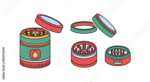 Herb Grinder Line clean modern creative illustration