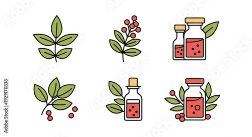 Herbal Extract Line modern soft tone illustration