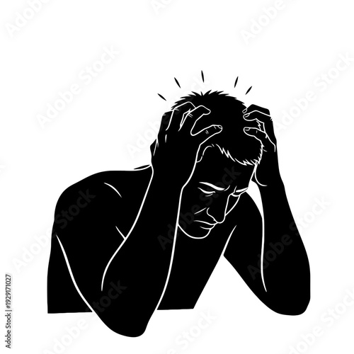 A confused person silhouette questionable behavior doubt uncertainty shadow figure, PNG, Generative AI