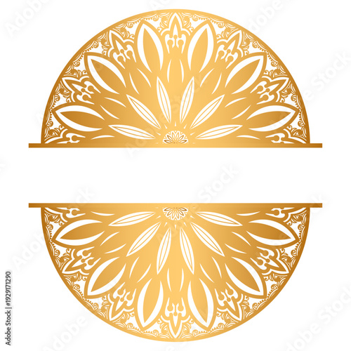 Mandala frame indian pattern islamic ornament gold color