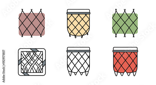 Match Net Relic Line creative color vector design