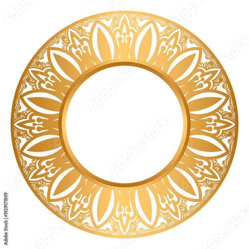 Φωτογραφία Luxury Gold circle Mandala Transparent Background Floral Islamic