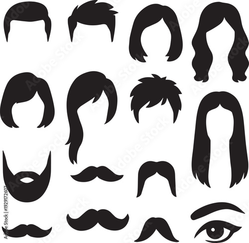 Hair and Facial Hair Silhouettes