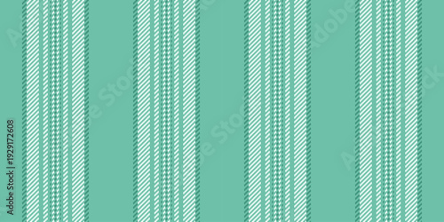 Sbstraction stripe vertical fabric, tribal texture seamless background. Brame vector textile lines pattern in teal and white colors.