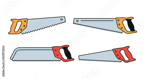 Hand Saw Line art modern abstract style illustration