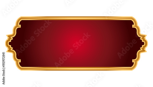 luxury red arabic islamic text box title frame border