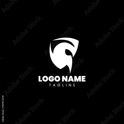 Spartan shield logo design vector