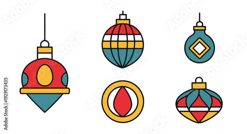Handcrafted Ornament minimal bold color illustration