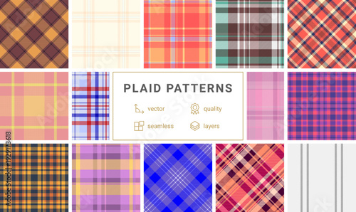 Plaid bundle designed for shoes and sneakers. Stylish tartan patterns add character to footwear. Vector format maintains scalability.