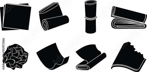 Newspaper Collection Silhouette Icon Set News Paper Typography Silhouette Icon Pack