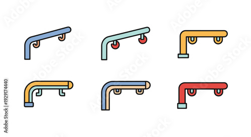 Handrail Line art modern abstract color illustration