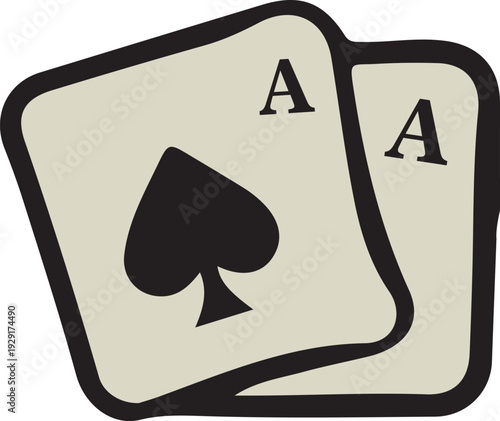 Pair of Aces Spades Playing Cards