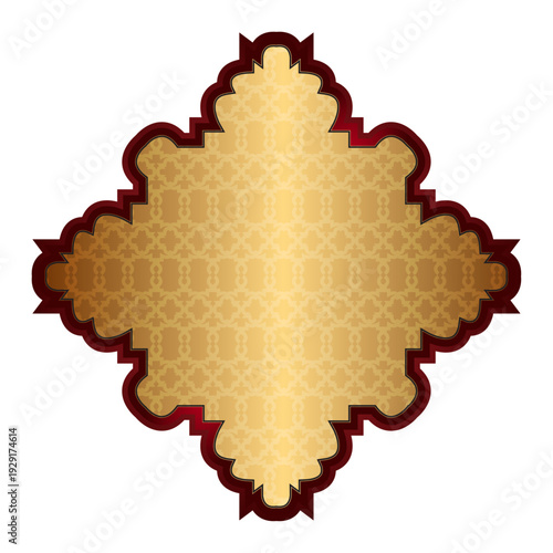 luxury golden arabic islamic text box title frame border