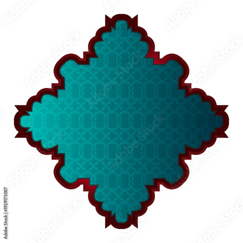 luxury blue arabic islamic text box title frame border