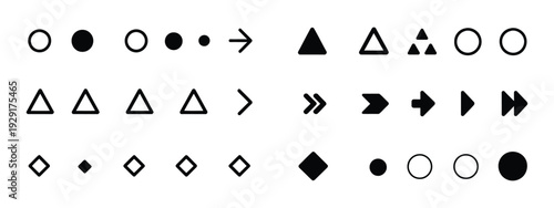 Flèche Bullet List Icons for PowerPoint Presentation, Vector Arrow Collection for Slides