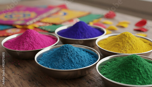 Colorful Organic Gulal Powder for Holi Festival Celebration