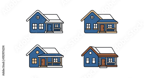 House with Porch creative soft tone vector