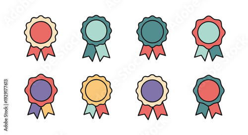 Loyalty ribbon Line modern abstract color illustration