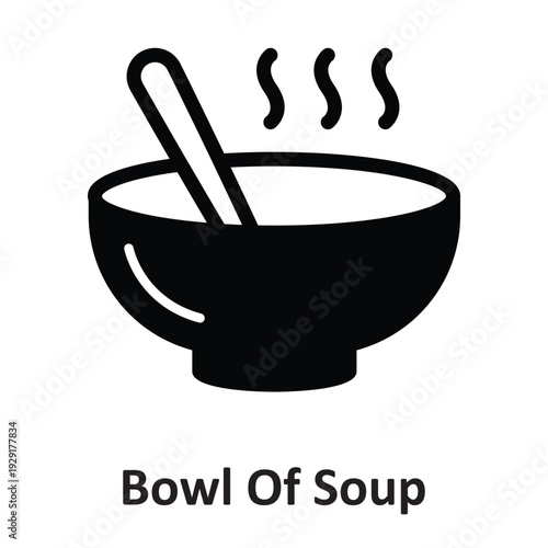 Bowl of Soup Vector Icon which can easily modify or edit