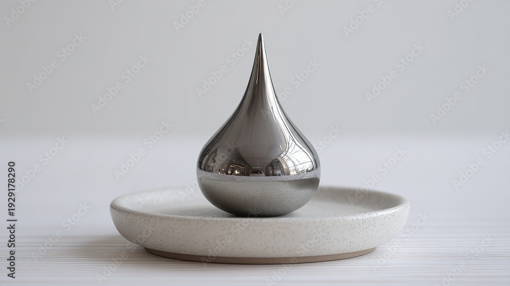 Fototapeta premium A Lone Teardrop Pendant Reflects Light in Solitude