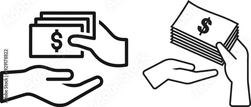 Money Transfer Hand Exchange Vector