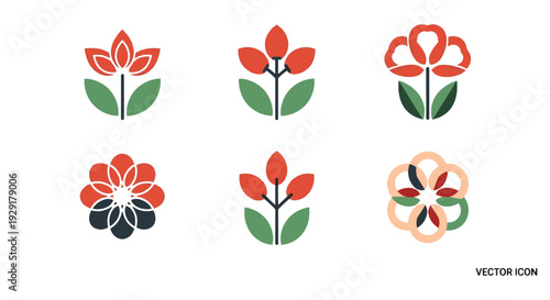 Minimal Flower Ornam soft elegant tone illustration