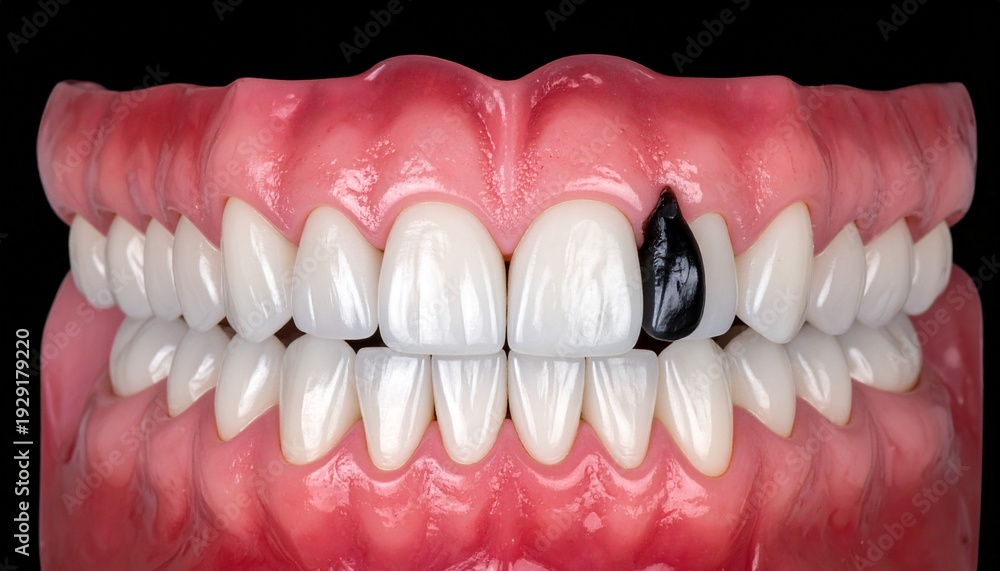 Fototapeta premium Dental Model of Upper Front Teeth and Gums