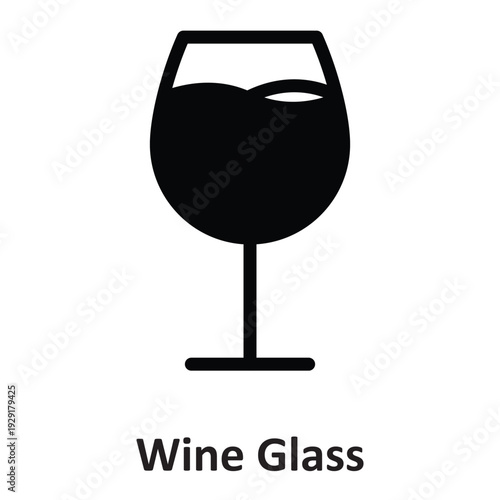 Wine Glass Vector Icon which can easily modify or edit