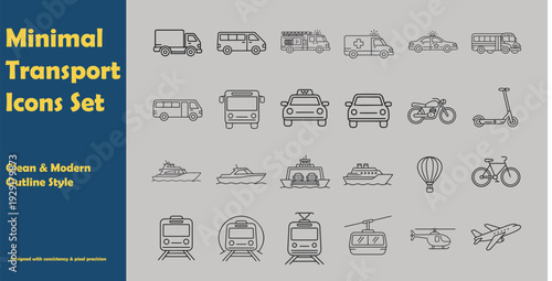 Minimal Transport Icon set