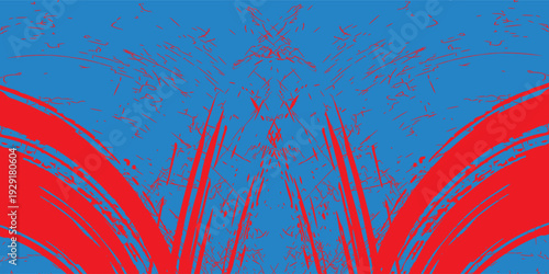 Red blue brush stroke pattern car sticker abstract banner sporty lines red blue color combination brush stroke pattern grunge motorsport racing design, Vector Illustration.